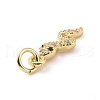 Brass Micro Pave Cubic Zirconia Charms KK-C012-27G-3