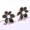 Flower 304 Stainless Steel Stud Earrings EJEW-C142-02G-01-2