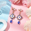 Handmade Glass Seed Beads and Glass Pearl Round Stud Earrings EJEW-MZ00280-02-2