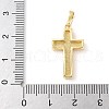 Brass Pave Natural White Shell Pendants KK-S522-01A-G-3