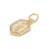 Brass Micro Pave Clear Cubic Zirconia Pendants KK-E111-31H-G-2