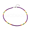 Glass Seed Beaded Necklaces NJEW-JN03646-5