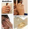 3Pcs 3 Styles Zinc Alloy Micro Pave Clear Cubic Zirconia Finger Rings FS-WG142C0-03-2