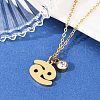 304 Stainless Steel Glass Drill Birth Stone Constellation Pendant Necklaces STAS-D305-08G-D-5