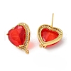Rack Plating Brass Rhinestone Stud Earring Finding KK-C023-03A-2