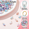 100Pcs Opaque Baking Painted Crackle Glass Melon Seed Charms PALLOY-HY00013-5