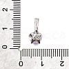 Brass Micro Pave Cubic Zirconia Charms KK-D356-05F-P-3