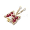 Glass Seed Beaded Butterfly Pendants PALLOY-MZ00649-03-4