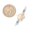 Summer Beach Dyed Synthetic Turquoise Connector Charms PALLOY-JF03746-03-2