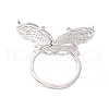 Butterfly Clear Cubic Zirconia Cuff Ring RJEW-D117-07P-3