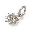 Brass Micro Pave Cubic Zirconia Sun Charms KK-P308-66P-2