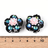 Flower Shape Polymer Clay Rhinestone Beads CLAY-U023-01I-3