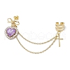 Alloy Rhinestone Heart Stud Earrings EJEW-JE06241-4