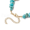 4Pcs Natural Topaz Jade & Green Aventurine & Rose Quartz & Synthetic Turquoise Chip Beads Charm Bracelets BJEW-TA00640-5