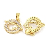 Planet Rack Plating Brass Clear Cubic Zirconia Pendants KK-M291-09G-2