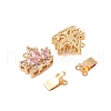 Brass Micro Pave Cubic Zirconia Box Clasps KK-B100-035G-2