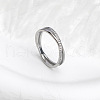 304 Stainless Steel Micro Pave Clear Cubic Zirconia Finger Rings for Women FS-WG1B662-07-1