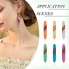  12Pcs 6 Colors Transparent Resin & Walnut Wood Big Pendants WOOD-TA0002-03-8
