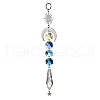 Wire Wrapped Bullet Glas Pendant Decoration HJEW-JM03122-02-4