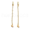 Brass Enamel ABS Imtation Pearl End with Chain KK-B129-27G-01-1