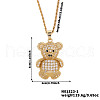 Brass Micro Pave Cubic Zirconia Cute Mini Cartoon Bear Pendant Necklaces for Women OL3242-1-2