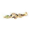 Brass Micro Pave Cubic Zirconia Enamel Pendants KK-D354-04G-B-2