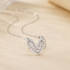 925 Sterling Silver Clear Cubic Zirconia Heart Pendant Cable Chain Necklaces for Women FS-WG5B033-01-2