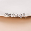 Brass Micro Pave Clear Cubic Zirconia Bees Cartilage Earrings WGD95E3-03-2
