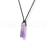 Natural Amethyst Cuboid Pendant Necklaces FS-WG7338A-03-2