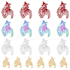 SUPERFINDINGS 24Pcs 4 Colors 201 Stainless Steel Filigree Pendants STAS-FH0002-09-1
