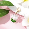 Flower Glass Pendant Decorations HJEW-MZ00218-04-1