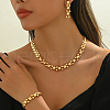 Luxurious Geometric Design Iron Bracelets & Earrings & Necklaces Sets for Wedding and Banquet MM1583-4