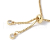 Brass Clear Cubic Zirconia Round Ball Slider Bracelet Making KK-F892-33G-3