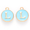 Golden Plated Alloy Enamel Charms X-ENAM-S118-04L-1
