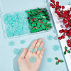 Gorgecraft 100Pcs Mistletoe/Holly Leaf Cloth Ornament Accessories DIY-GF0007-15-3