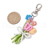 Mother's Day Bouquet Glass Seed Beaded Pendant Decoration HJEW-JM02561-02-3