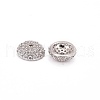 Apetalous Half Round/Dome Brass Micro Pave Cubic Zirconia Bead Caps ZIRC-D062-P-2