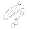 304 Stainless Steel Triple Ring Lariat Necklaces NJEW-R026-16P-4