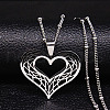 Hollow Out Heart 304 Stainless Steel Pendant Necklaces for Women FS-WG1E05F-01-1
