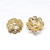 Real 18K Gold Plated 4-Petal 925 Sterling Silver Bead Caps STER-M100-07-2