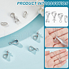 BENECREAT 8Pcs 4 Style Rhodium Plated 925 Sterling Silver Ice Pick Pinch Bails & Snap on Bails & Tube Bails STER-BC0002-36-4