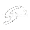 Simple Alloy Heart Link Chain Necklaces for Women NJEW-K384-05P-3