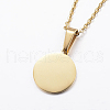 304 Stainless Steel Pendant Necklaces NJEW-J053-18G-3