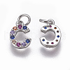 Brass Micro Pave Cubic Zirconia Charms ZIRC-L070-38C-P-2