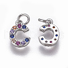 Brass Micro Pave Cubic Zirconia Charms ZIRC-L070-38C-P-2