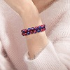Sparkling Round Glass Braided Bead Bracelet BJEW-SW00082-12-6