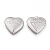 Tarnish Resistant Valentine's Day 304 Stainless Steel Locket Pendants STAS-K192-18P-2