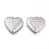 Valentine's Day 304 Stainless Steel Locket Pendants STAS-K192-18P-2