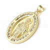 Brass Micro Pave Cubic Zirconia Pendants KK-Q068-33B-G-2
