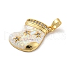 Christmas Brass Micro Pave Cubic Zirconia Pendant KK-H468-02B-01G-2